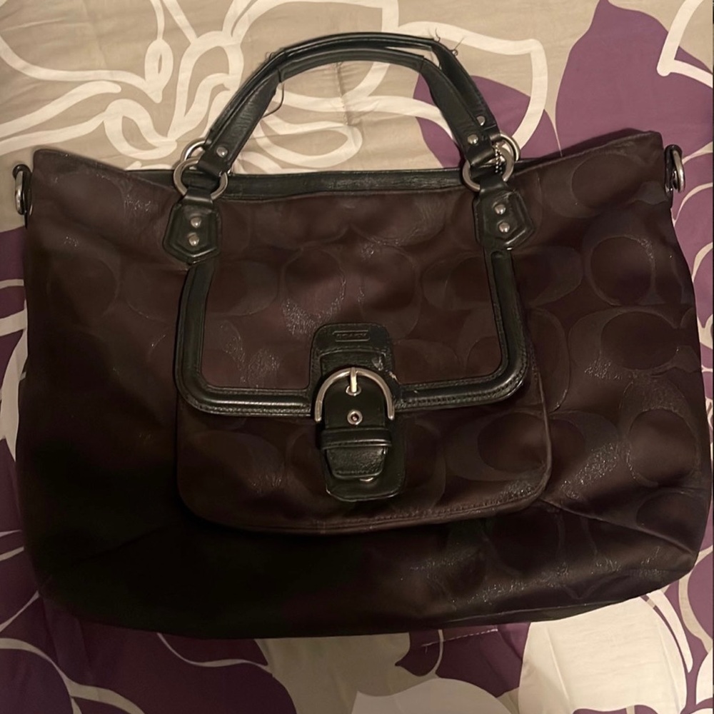 Large Coach purse in black/brown